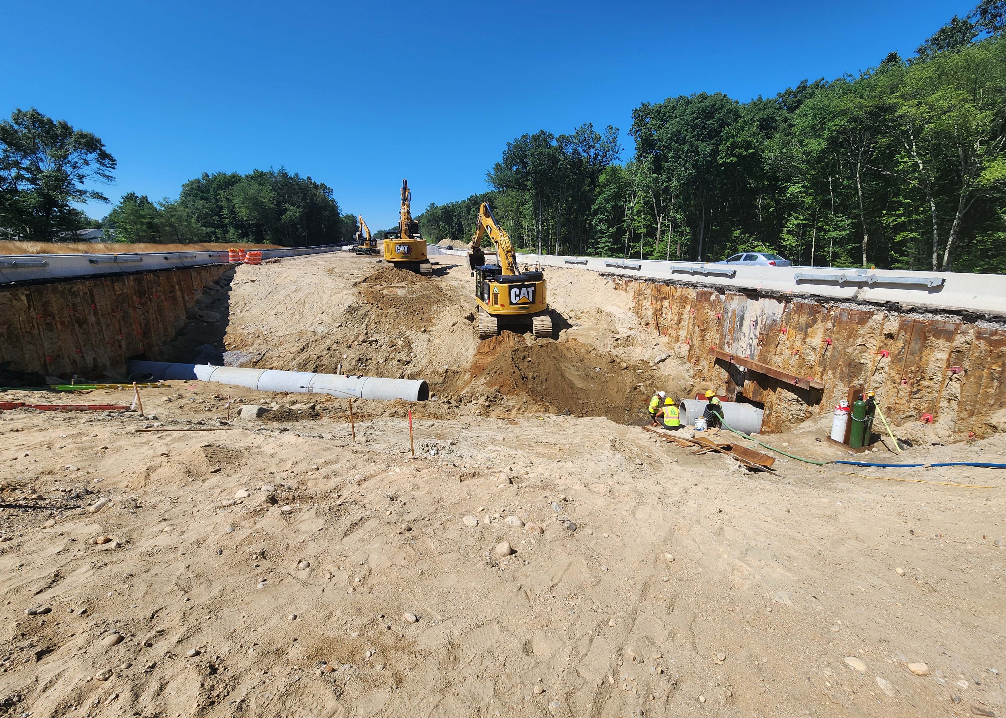 Median Construction at Dumpling Brook Crossing - August 2024